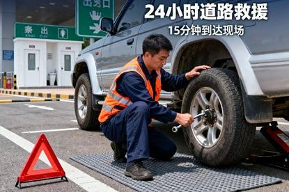 24小时道路救援·快速换胎服务